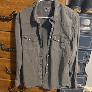 Lucky Brand Gray Casual Button Down Shirt